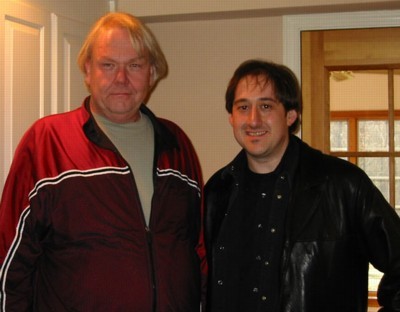 Big Al with vinyl geek Richard Brukner, 2002